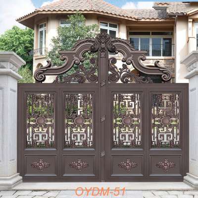 Unique style suitable for large size doors sell well rustic wrought iron gate